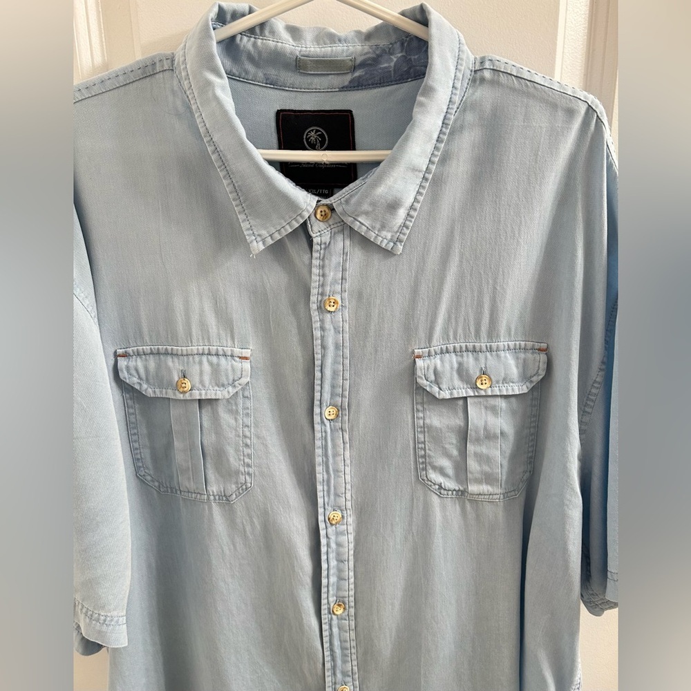 Vintage Jamaica Jaxx Mens Light Blue Hawaiian Button Down Shirt - Size XXL - Picture 4 of 8